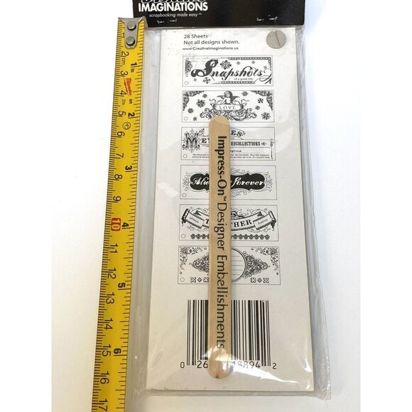 Creative Imaginations Rubons Swatch Book Impress Ons Designs Banners 28 Sheets - Picture 2 of 2